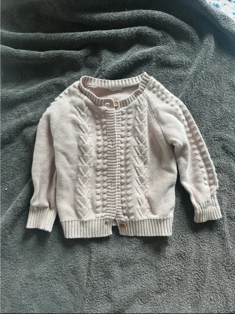 Jamie Kay Cable Knit Button Front Cardigan Toddler